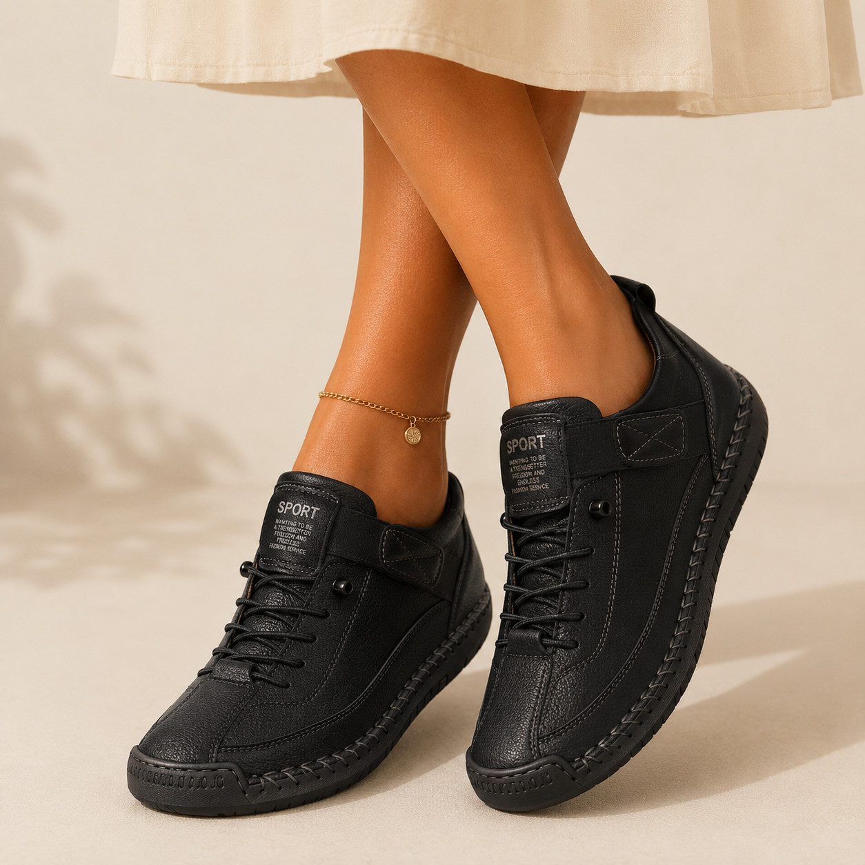 Gisela – Sapatos ortopédicos confortáveis com efeito de pele