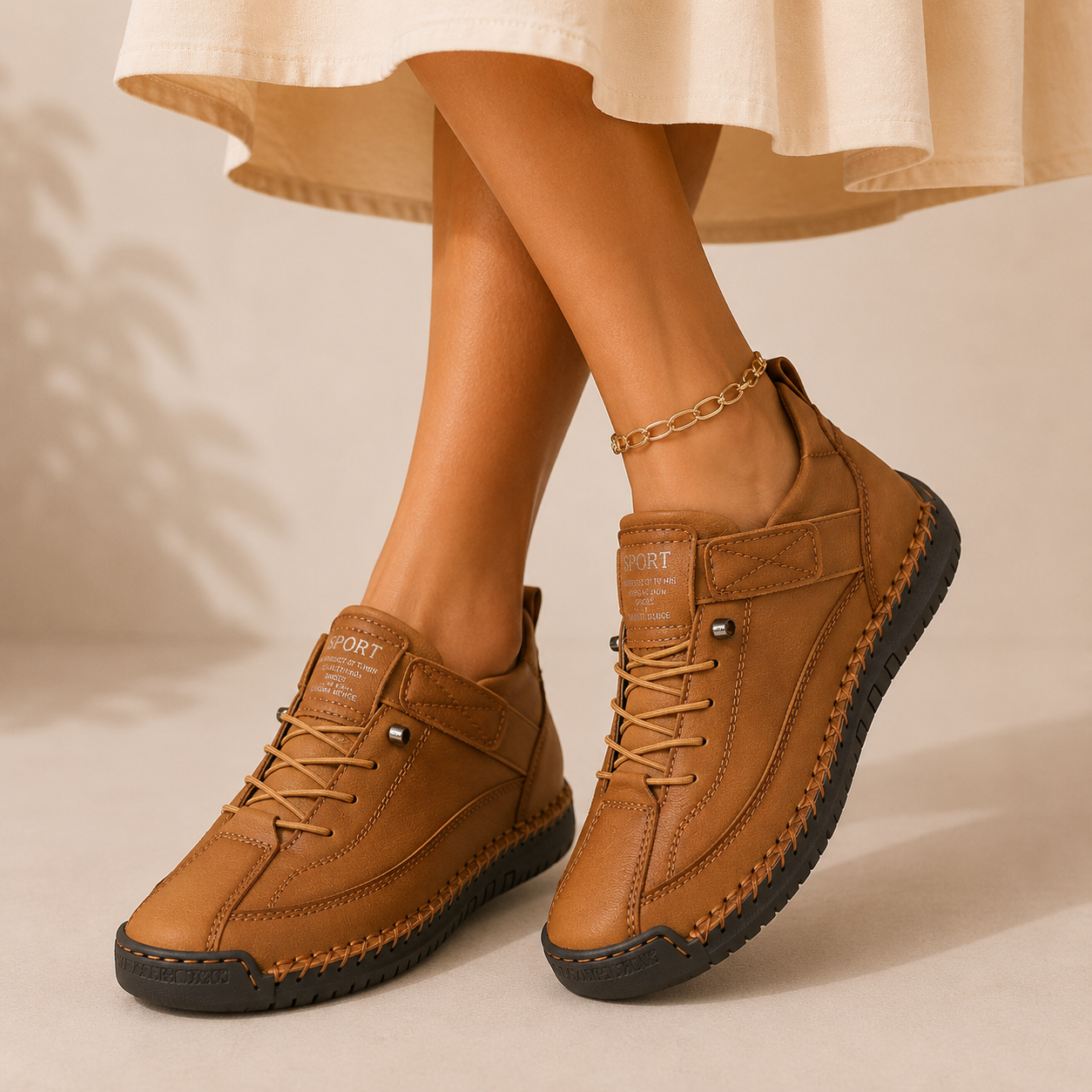 Gisela – Sapatos ortopédicos confortáveis com efeito de pele