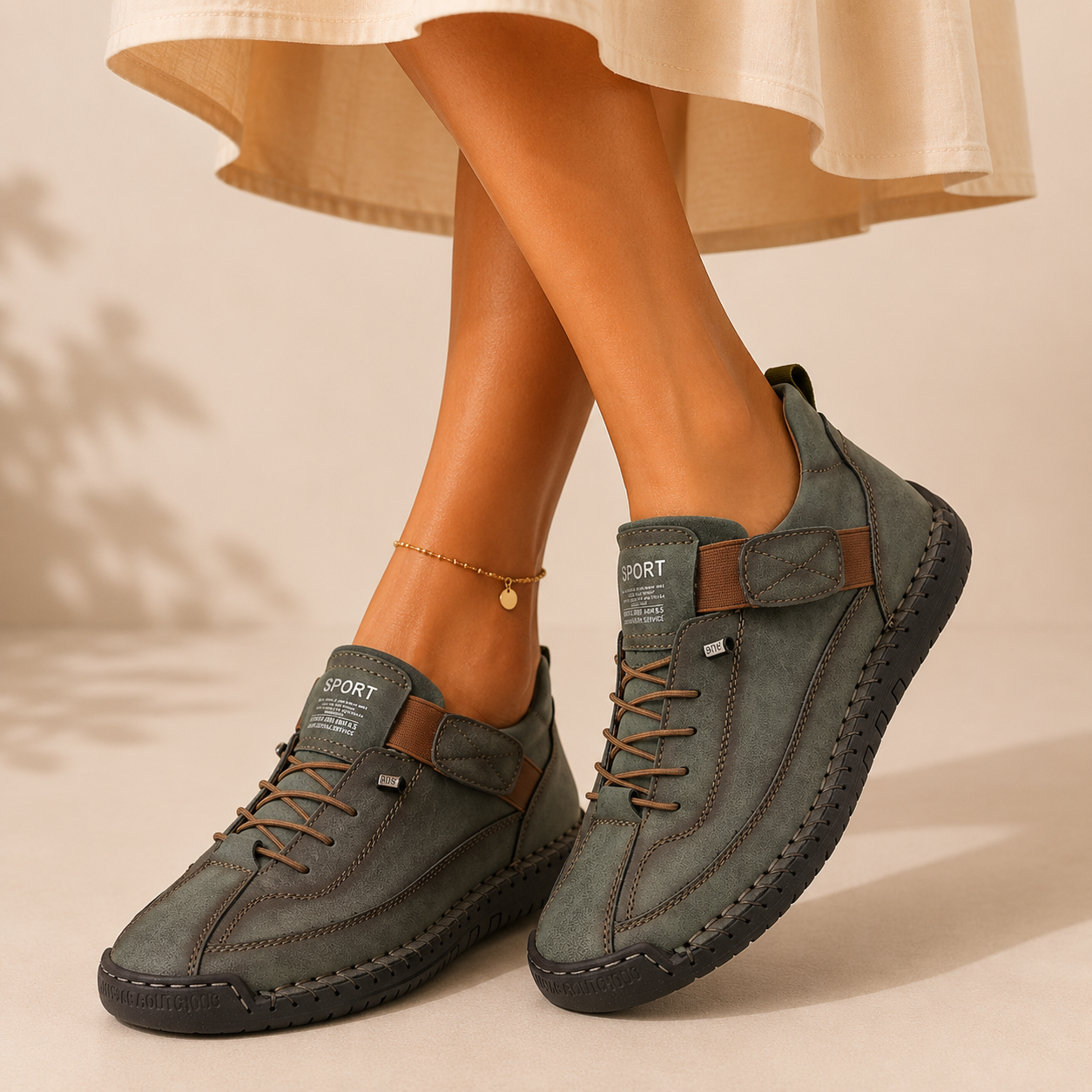 Gisela – Sapatos ortopédicos confortáveis com efeito de pele