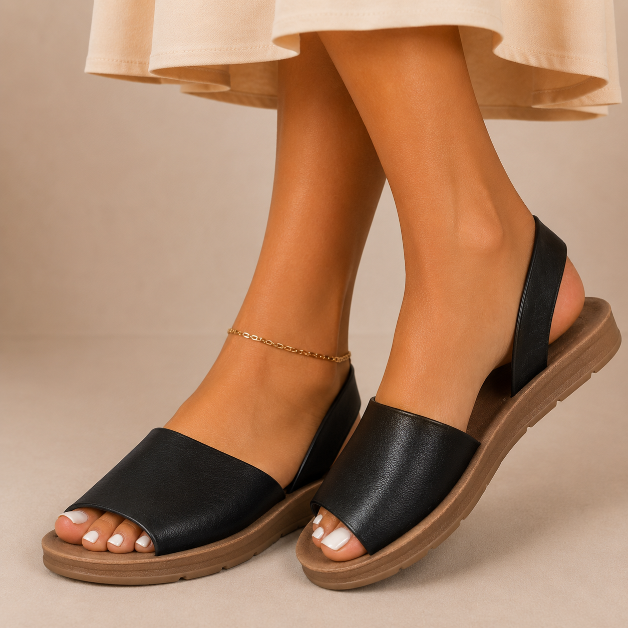 Leonor - Sandálias Slingback de Sola Leve