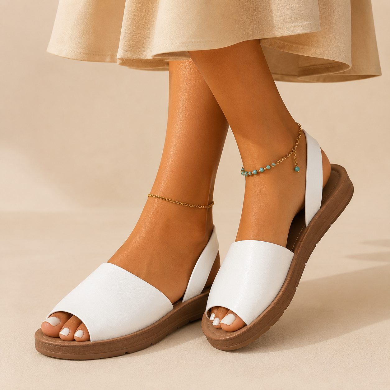 Leonor - Sandálias Slingback de Sola Leve