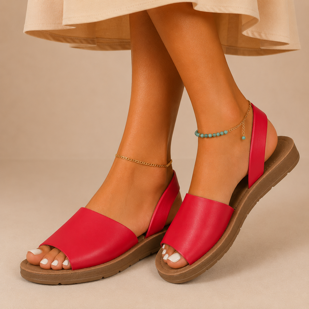 Leonor - Sandálias Slingback de Sola Leve