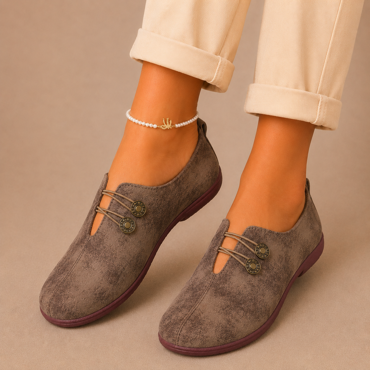 Rosa - Sapatos Rasos Macios com Detalhe