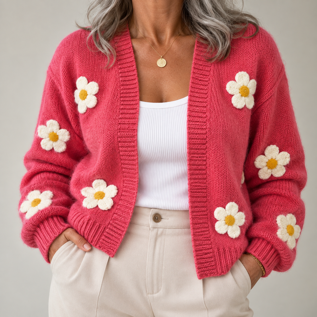 Luna | Cardigan floral aberto