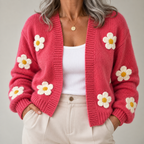 Luna | Cardigan floral aberto