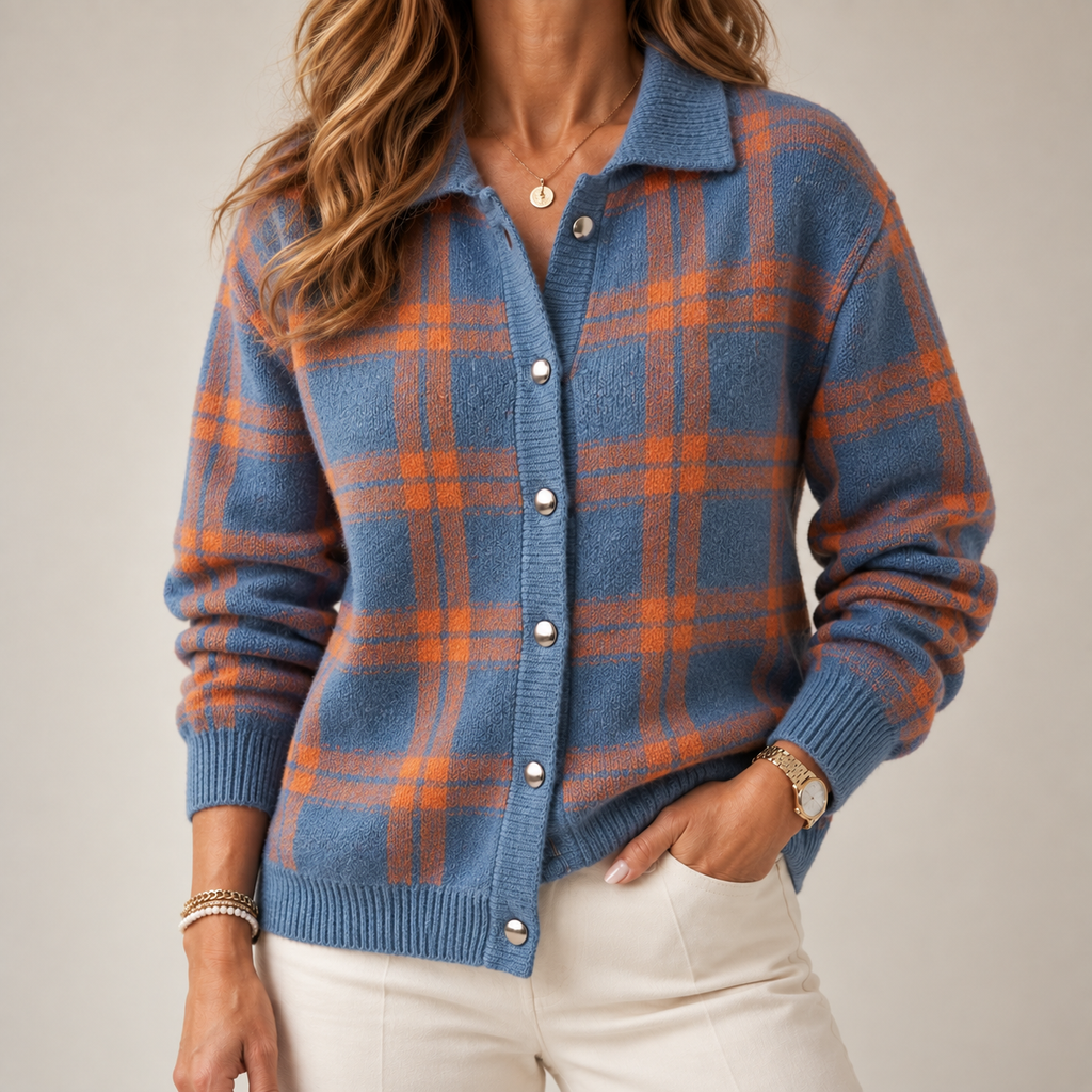 Madalena | Cardigan aos quadrados