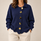 Clara | Cardigan com gola e botões metálicos