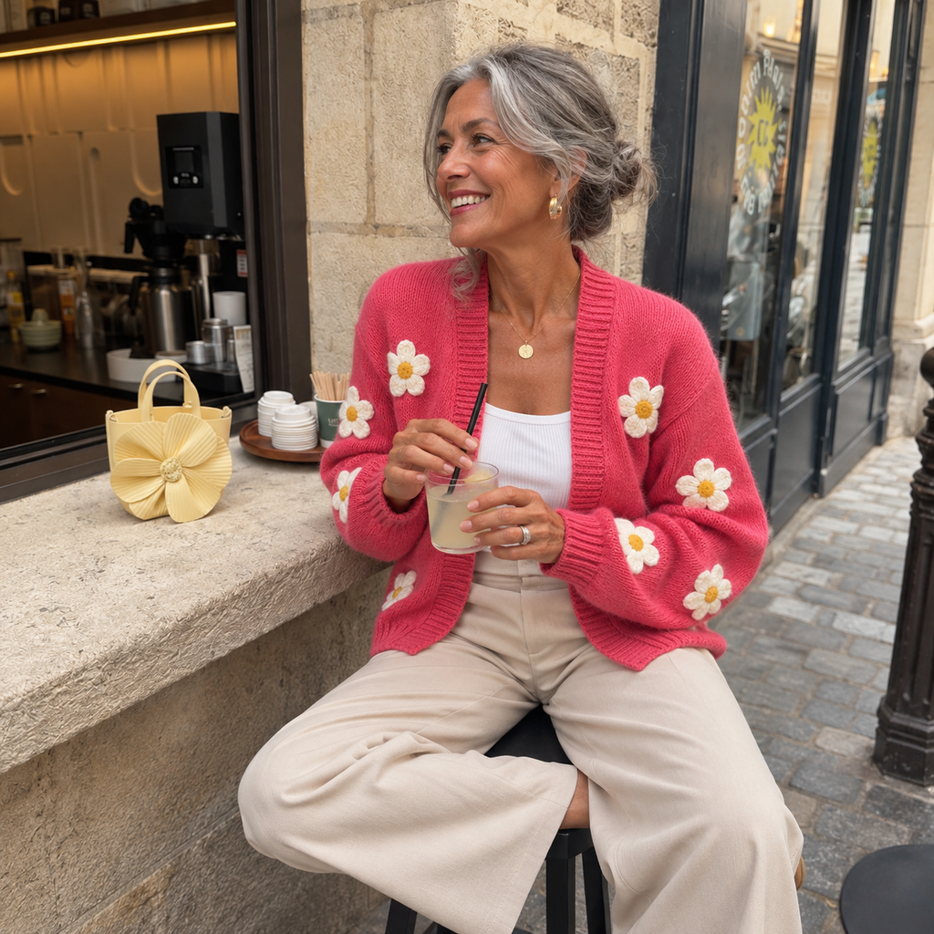 Luna | Cardigan floral aberto